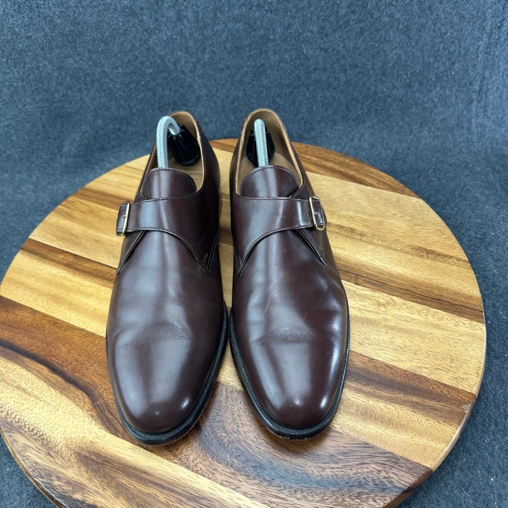 Brooks Brothers Peal & Co Leather Monk Strap Dress Shoes Brown Men's 10D - Picture 4 of 13